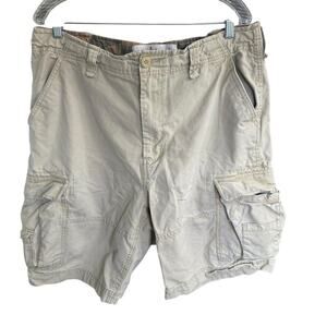 Vtg Wonderwall Cargo Shorts Adult 36 Beige Broken-In Fishermancore Fishingcore
